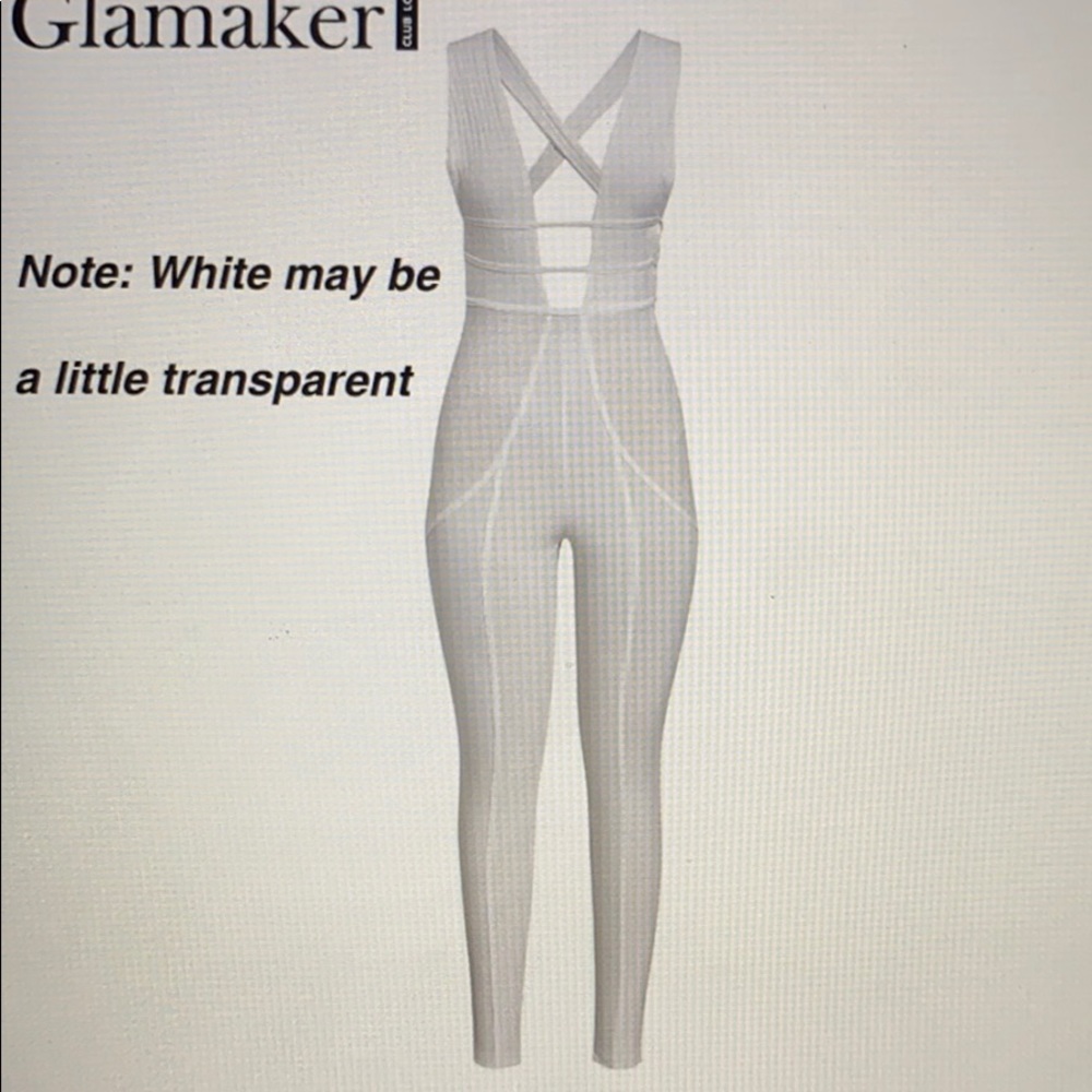 Glammaker knitted v neck jumpsuit women body on